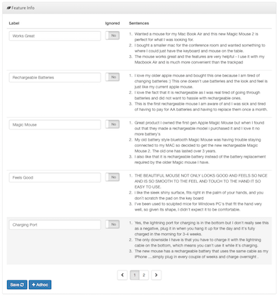 product feature details
